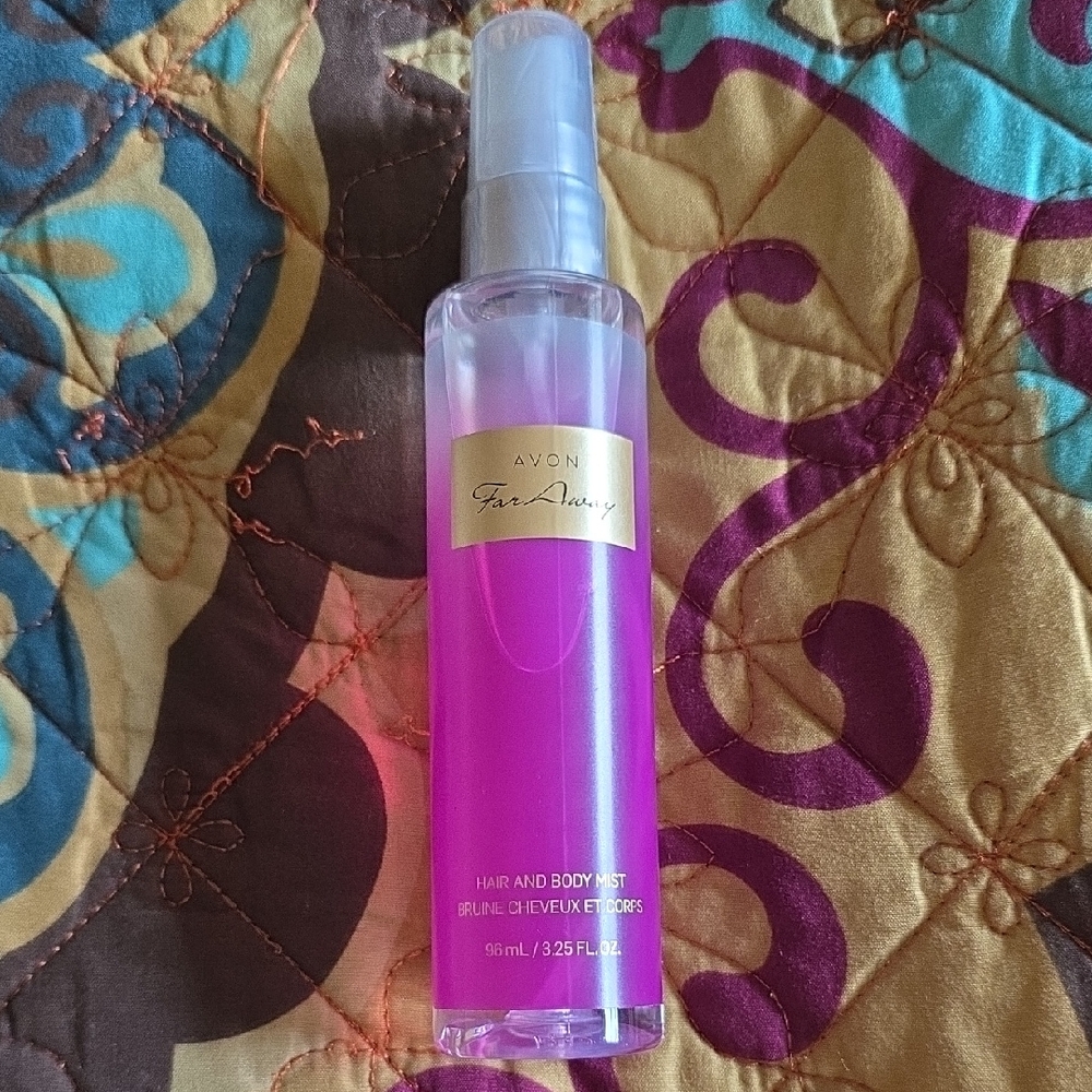 Avon Far Away Hair and Body Mist in Pink and Gold